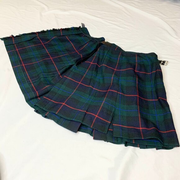 VTG 90s McCarthy Tartan Plaid Kilt Skirt Womens Sz 24 Pleated A-Line Adjustable - Picture 6 of 11